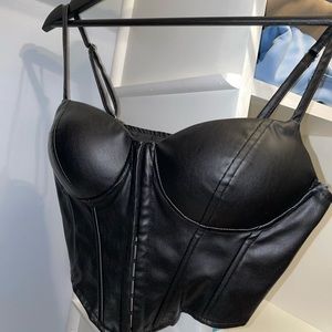 leather corset top